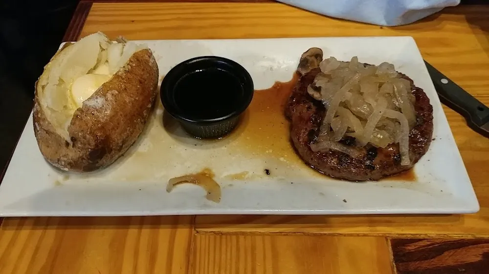 Hamburger Steak with a Baked Potato